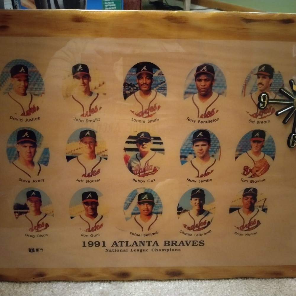Atlanta Braves 1991 National League Champions Wooden Plaque